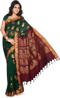 Get Dressed Self Design Mysore Art Silk Sari