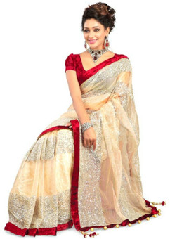 IndiansEFashion Self Design Bollywood Net Sari