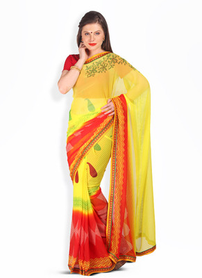 Mrignain Solid Chiffon, Synthetic Sari Mrignain Solid Chiffon, Synthetic Sari