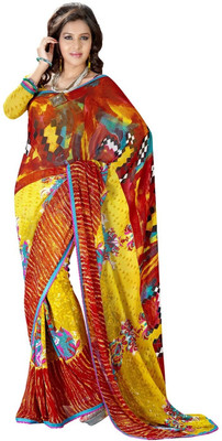 Aanara Graphic Print Banarasi Georgette Sari Aanara Graphic Print Banarasi Georgette Sari