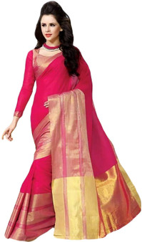 Shree Vaishnavi Self Design Bollywood Handloom Cotton Sari