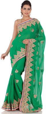 Chhabra 555 Floral Print Chiffon Sari Chhabra 555 Floral Print Chiffon Sari