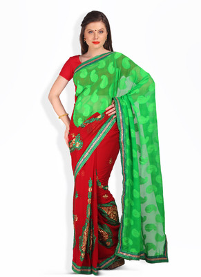 Mrignain Solid Chiffon, Synthetic Sari Mrignain Solid Chiffon, Synthetic Sari