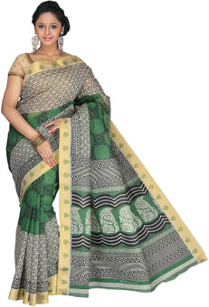 Pavechas Graphic Print Mangalagiri Cotton Sari