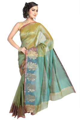 44% OFF on Pavechas Solid Banarasi Net, Cotton Sari 44% OFF on Pavechas Solid Banarasi Net, Cotton Sari