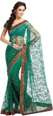 Ethnic Dukaan Floral Print Net Sari