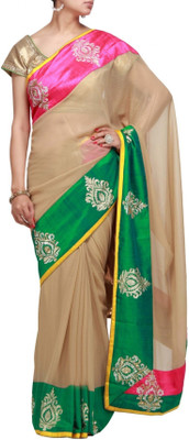 Kalki Floral Print Chiffon Sari Kalki Floral Print Chiffon Sari
