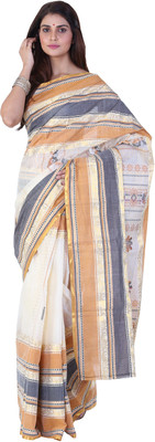 59% OFF on Sareez Striped That Cotton Sari Pack of 2