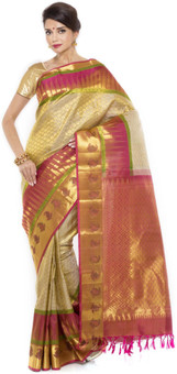 Sudarshan Silks Self Design Kanjivaram Handloom Jacquard Sari