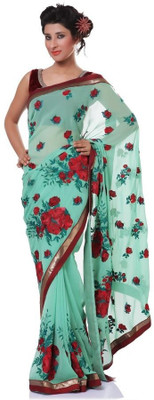 Chhabra 555 Striped Chiffon Sari Chhabra 555 Striped Chiffon Sari