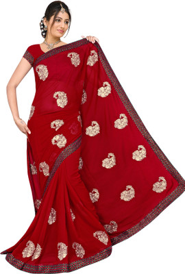 53% OFF on Khazana Bazaar Floral Print Leheria Georgette Sari