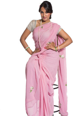40% OFF on moKanc Floral Print That Georgette Sari 40% OFF on moKanc Floral Print That Georgette Sari