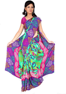 12% OFF on Vivaa Printed Crepe Sari