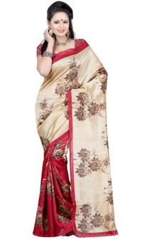 Anju Sarees Printed Bhagalpuri Silk Sari