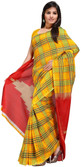 80% OFF on Fabdeal Checkered Kosa Cotton Sari