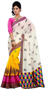 Riti Riwaz Printed Bhagalpuri Silk Sari