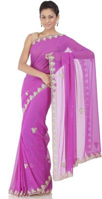 1% OFF on Chhabra 555 Floral Print Georgette Sari