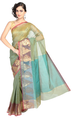 52% OFF on Pavechas Solid Banarasi Cotton, Net Sari 52% OFF on Pavechas Solid Banarasi Cotton, Net Sari
