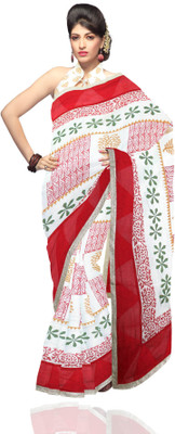 Unnati Silks Printed Chanderi Chanderi Sari