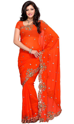 50% OFF on Diva Fashion Self Design Fashion Georgette Sari