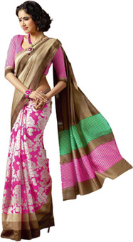 Ishin Printed Fashion Art Silk Sari