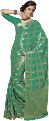 76% OFF on Rajguru Rise Checkered Banarasi Chiffon Sari 76% OFF on Rajguru Rise Checkered Banarasi Chiffon Sari