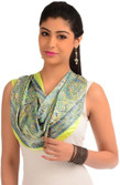 Chhabra 555 Printed Satin Women's Scarf
