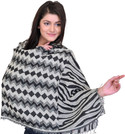 30% OFF on Exotic India Geometric Print Wool, Cotton Women's Scarf
