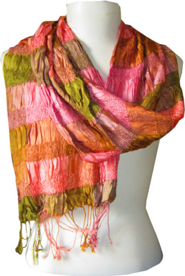 Dushaalaa Striped Silk, Lycra Women's Scarf