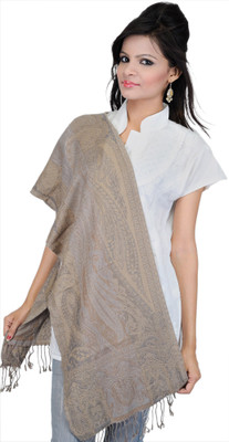 30% OFF on Exotic India Woven Pure Wool Women's Scarf