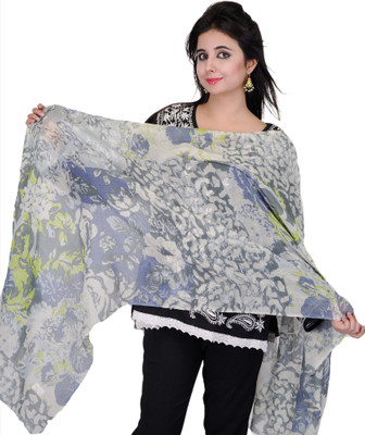 30% OFF on Exotic India Printed Wool, Silk Women's Scarf