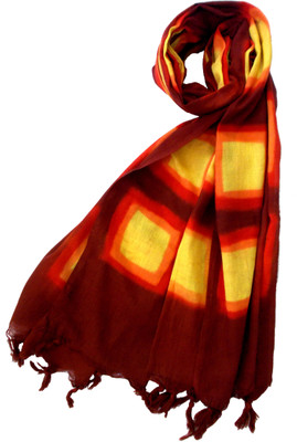 14% OFF on Shiborika Checkered, Self Design, Geometric Print Cotton Women's Scarf