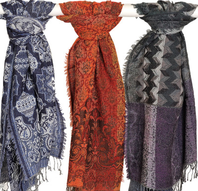 30% OFF on Exotic India Woven Wool, Cotton Women's Scarf