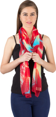 55% OFF on Famous by Payal Kapoor Printed Silk Women's Scarf