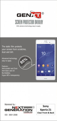 70% OFF on Genxt GXXZ1FB Clear Front & Back Protector for Sony Xperia Z1 70% OFF on Genxt GXXZ1FB Clear Front & Back Protector for Sony Xperia Z1
