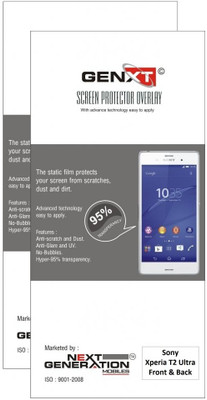 77% OFF on Genxt 2GST2UFB Pack of 2 Scratch Resistant Front & Back Protector for Sony Xperia T2 Ultra