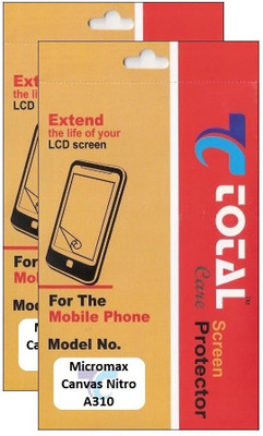 60% OFF on Total Care 2TSA310 Pack of 2 Scratch Resistant Screen Guard for Micromax Canvas A310 Nitro