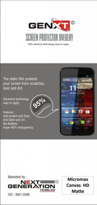 Genxt GXMT Matte Screen Guard for Micromax Canvas HD A116 Genxt GXMT Matte Screen Guard for Micromax Canvas HD A116