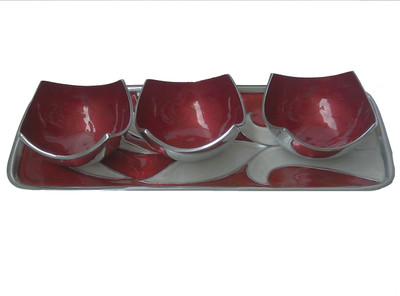 28% OFF on Metallic Kreationz Snack Tray Bowl Tray Serving Set 28% OFF on Metallic Kreationz Snack Tray Bowl Tray Serving Set