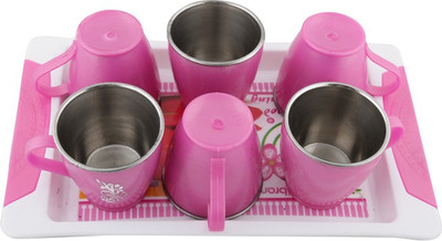 60% OFF on Udesh Celerio 7 Pic Pink Bowl Tray Serving Set