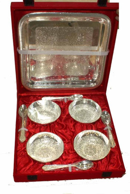 StatueStudio Silver Gift Pack Bowl Spoon Plate Ladle Serving Set