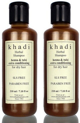 Khadi Herbal Henna & Tulsi Extra Conditioning Shampoo (SLS, Sulfate & Paraben Free) (420 Ml)