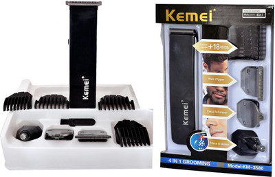 Kemei Professional km-3580 Grooming Kit For Men (White & Black)