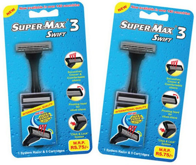 Supermax Swift 3 Razor with 5 cartridge Razor Supermax Swift 3 Razor with 5 cartridge Razor