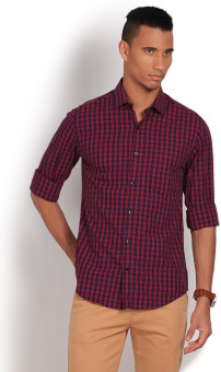 Peter England Men's Checkered Casual Shirt