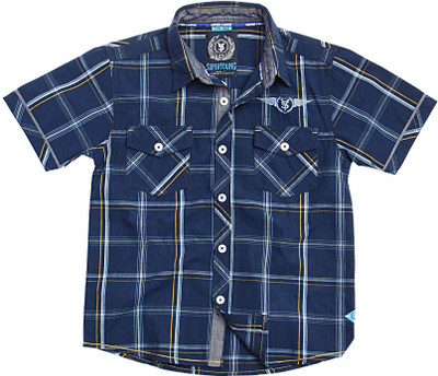 SuperYoung Boy's Checkered Casual Shirt SuperYoung Boy's Checkered Casual Shirt