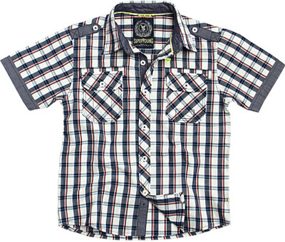 SuperYoung Boy's Checkered Casual Shirt SuperYoung Boy's Checkered Casual Shirt