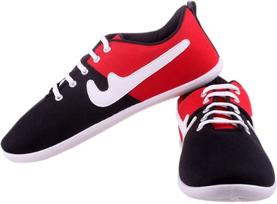 20% OFF on Shoestriker Red&Black Designer Canvas Shoes