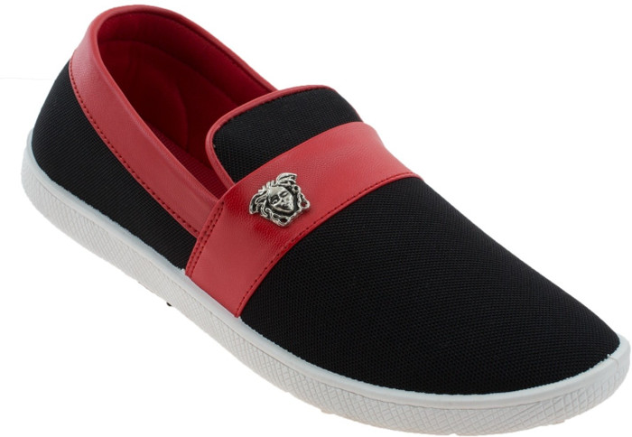 Zovi Black And Red Slip On With Metallic Accessory Casuals