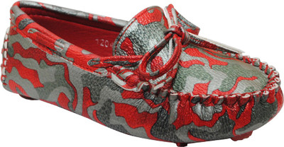 Zebra Kids Red Casual Loafers